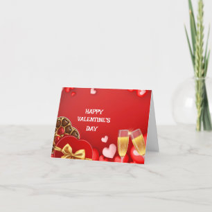 Folded red happy valentine's day card