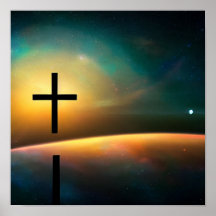Folded Space Cross Poster