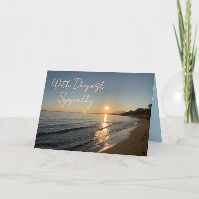 Folded Sympathy Sunset Beach Card  (Front)