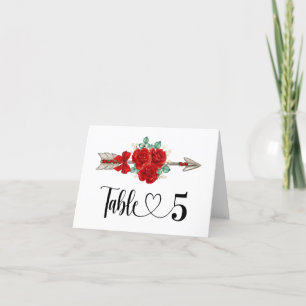 Folded TABLE Number Card