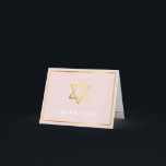 FOLDED THANK YOU bat mitzvah gold star blush pink Card<br><div class="desc">[ NOTE - THE GOLD EFFECT IS A PRINTED PICTURE ] A modern, simple design for a THANK YOU CARD Setup as a template it is simple for you to add your own details, or hit the customize button and you can add or change text, fonts, sizes etc TIP ::...</div>
