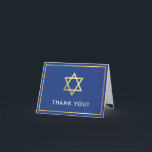 FOLDED THANK YOU bat mitzvah gold star royal blue<br><div class="desc">[ NOTE - THE GOLD EFFECT IS A PRINTED PICTURE ] A modern, simple design for a THANK YOU CARD Setup as a template it is simple for you to add your own details, or hit the customise button and you can add or change text, fonts, sizes etc TIP ::...</div>