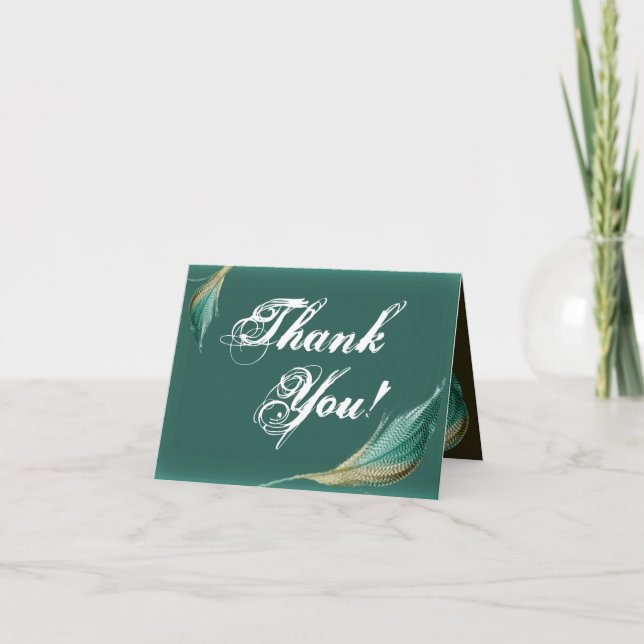 Folded Thank You Card Animal Quail Feather Bird (Front)