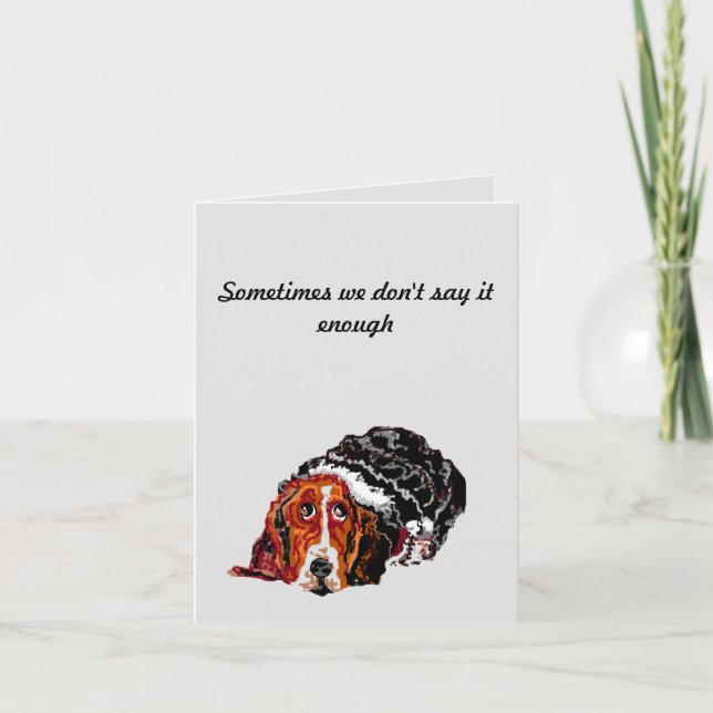 Folded Thank You Card : Basset Hound (Front)