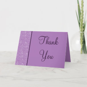 Folded Thank You Card Bird Swing Purple BG hearts