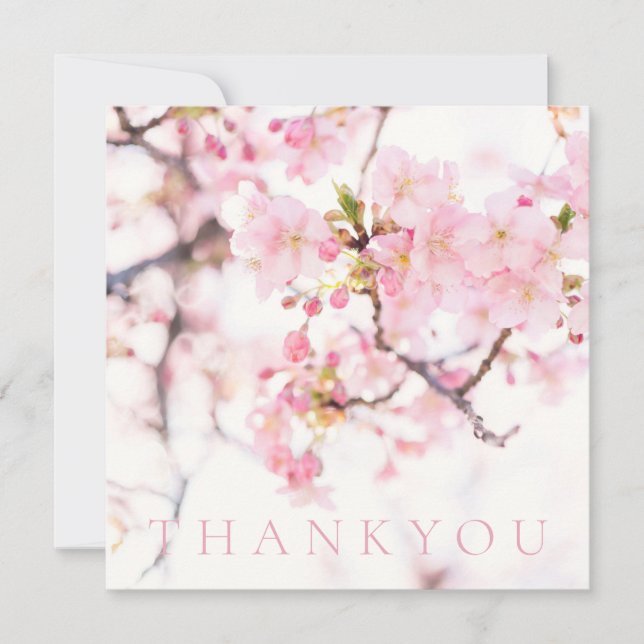 FOLDED THANK YOU CARD : CHERRY BLOSSOM BRANCH (Front)