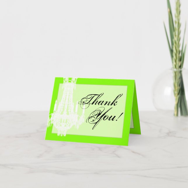 Folded Thank You Card Crystal Chandelier Glitz Gla (Front)