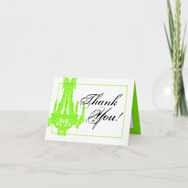 Folded Thank You Card Crystal Chandelier Glitz Gla (Front)