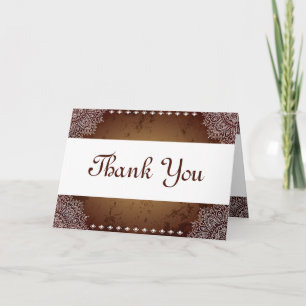 Folded Thank You Card Deep Moroccan Brown