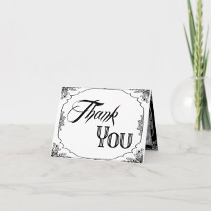 Folded Thank You Card Eat Drink Be Married White