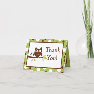 Folded Thank you Card Forest Friends Owl