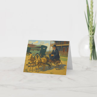 Folded Thank You Card - Goat cart