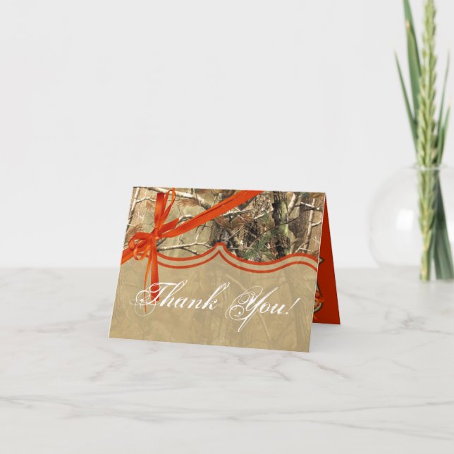 Folded Thank You Card Hunters Camoflouge Camo Oran (Front)