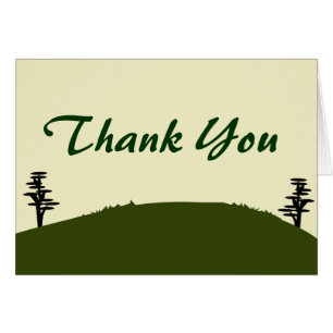 Folded Thank You Card Japanese Green Hill Top Temp