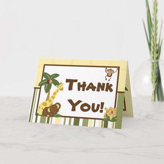 Folded Thank You Card Jungle Babies (Front)