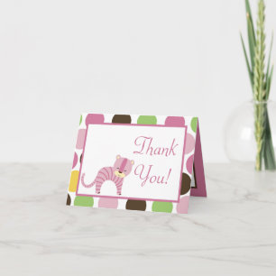 Folded Thank you Card Jungle Queen Tiger Safar Zoo