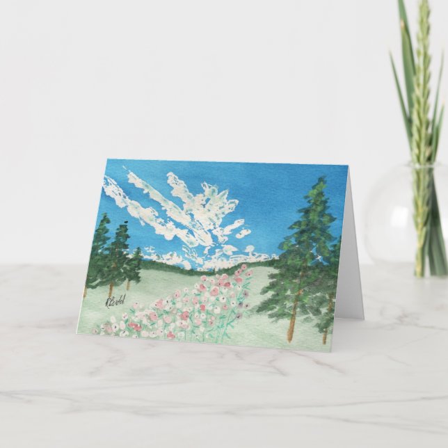 Folded Thank You Card - Mountain Meadow (Front)