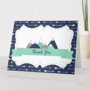 Folded Thank You Card Mountains Baby Shower