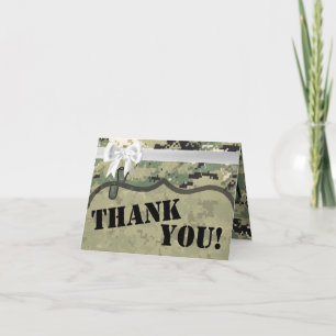 Folded Thank You Card Navy Type III Three Digital