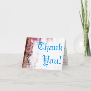 Folded Thank You Card Neon Grunge Scratch Colour