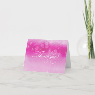 FOLDED THANK YOU CARD ombre watercolor dark pink