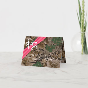 Folded Thank You Card Pink Browning Camo