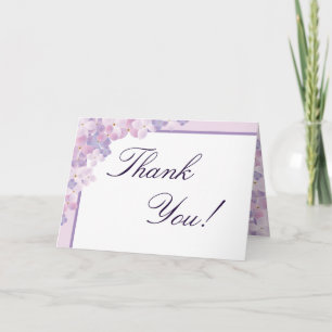 Folded Thank You Card Purple Hydrangea