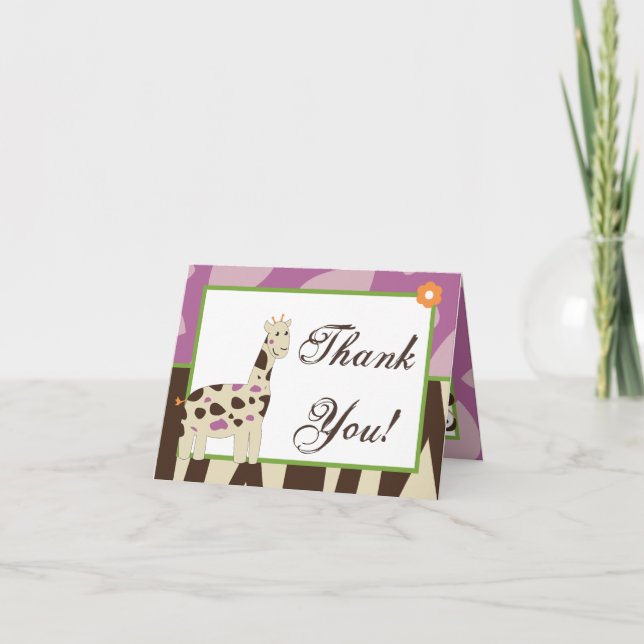 Folded Thank You Card Purple Jacana (Front)
