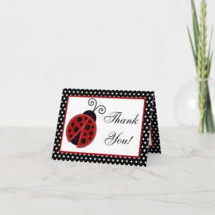 Folded Thank you Card Red Ladybug
