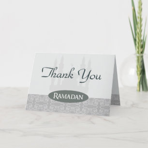 Folded Thank You Card Soft Blue Islamic Ramadan Bl