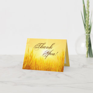 Folded Thank You Card Sunrise Wheat Country Rustic