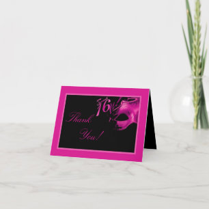 Folded Thank you Card Sweet 16 Purple Lilac Black