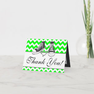 Folded Thank You Card Teenage Sneakers Chevron Str