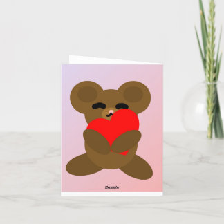 Folded Thank You Card with Cute Teddy Bear