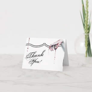 Folded Thank You Card zombie blood drip vampire Go