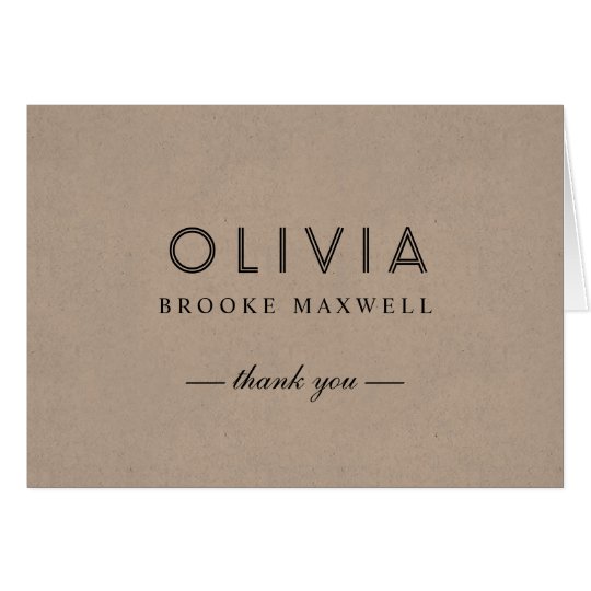 Folded Thank You Note Cards | Kraft Brown
