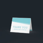 FOLDED THANK YOU simple modern turquoise blue Card<br><div class="desc">by kat massard >>> www.simplysweetpaperie.com <<< A modern, simple design for a THANK YOU CARD Setup as a template it is simple for you to add your own details, or hit the customise button and you can add or change text, fonts, sizes etc TIP :: 1. To resize / reposition...</div>