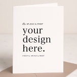 Folded Vertical Card | Design Upload 5x7 Budget<br><div class="desc">An easy to use custom template which allows you to upload your own artwork from your device! Customise further in Zazzle with images and text or upload any artwork file (like your own creation from Photoshop or Canva)! Possibilities are endless for any purpose or need from personal, business or special...</div>
