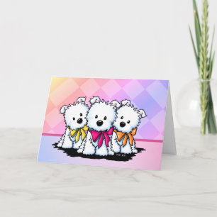 Folded Westie Trio Puppy Card