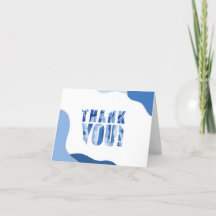 Folder Thank you card - Blue