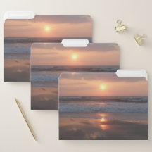 Folders Pink sunset on the beach