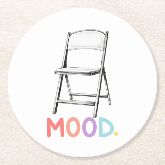 Folding Chair Mood Montgomery Alabama Brawl Round Paper Coaster (Front)