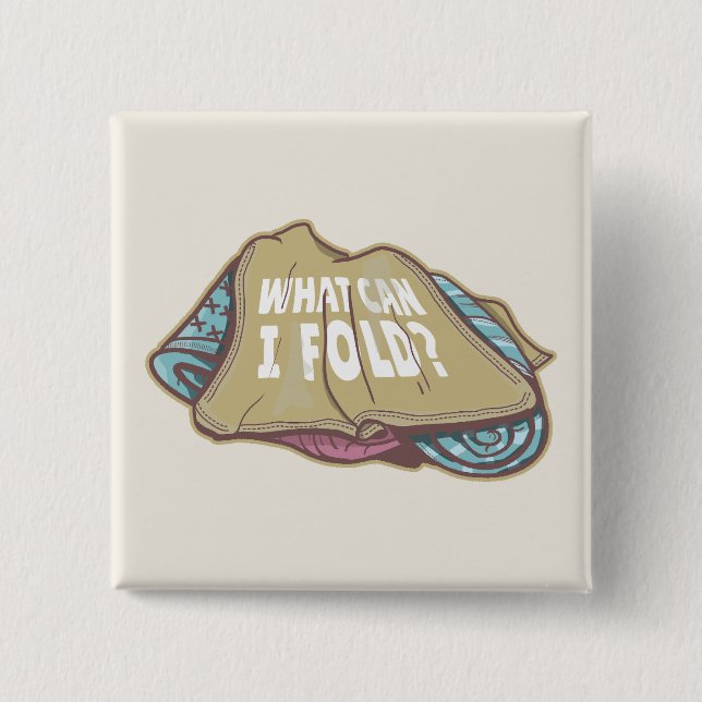 Folding clothes, laundry day 15 cm square badge (Front)