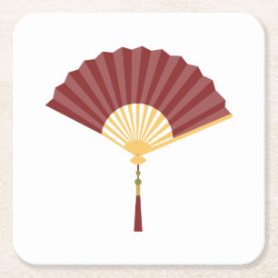 Folding Fan Square Paper Coaster
