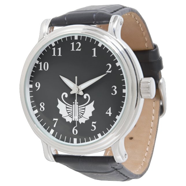 Folding Fan with Butterfly Crest Watch (Angled)