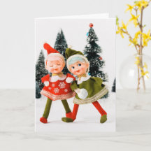 Folding Holiday Card, Merry Christmas Elf