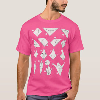 Folding Steps Paper Crane Origami T-Shirt