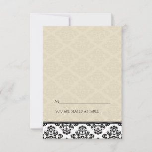 Folding Tent Ivory Damask Place Cards