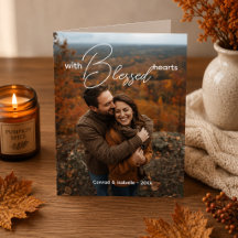 FoldledThanksgiving Card,Elegant Lettering Custom