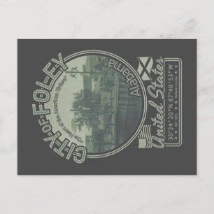 FOLEY ALABAMA - DOWNTOWN FOLEY CITY POSTCARD